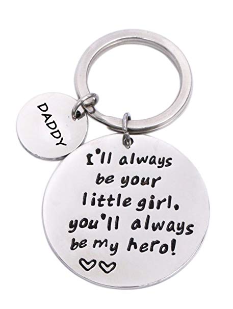 Keychain Gifts for Daddy Father - Daddy Gift Idea from Wife Daughter Son Kids, Stainless Steel, with Gift Box, Christmas Birthday Fathers Valentines Day Gift for Men Husband (Be your girl)