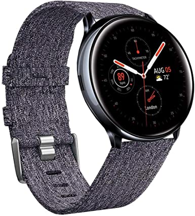 Olytop Compatible Galaxy Active 2 44mm Bands/Active 2 40mm Bands, 20mm Quick Release Premium Woven Nylon Bands Bracelet for Galaxy Watch 42mm/Active2 Smartwatch -Woven/Dark Grey