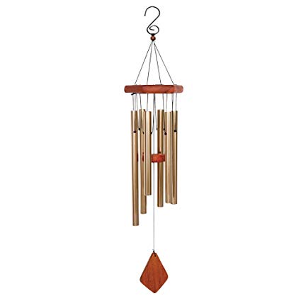 BLESSEDLAND Premium Wind Chimes-6 Hollow Aluminum Tubes, 31" Amazing Grace Wind Chime for Garden,Yard,Patio and Home Decoration. (Brown)
