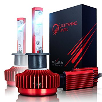 LIGHTENING DARK H1 LED Headlight Bulbs Conversion Kit, CREE XPL 6K Cool White,7200 Lumen - 3 Yr Warranty