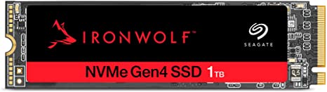 Seagate IronWolf 525 SSD 1TB NAS Internal Solid State Drive - SATA M.2, PCIe Gen 4 speeds up to 5000MB/s, 1.8M Hours MTBF, 0.7 DWPD, with Rescue Services (ZP1000NM30002)