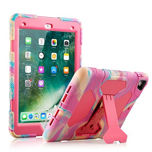 ACEGUARDER iPad Pro 9.7 Case Protective Kids Shockproof Impact Resistant Cases Covers with Screen Protector for Apple 9.7 Pro Case (2016)—Not Fit for 2017 Model New iPad 9.7 inch (PinkCamo/Rose)