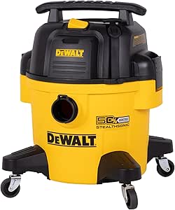 DEWALT 6 Gallon STEALTHSONIC Wet Dry Shop Vac, Powerful Suction & Portable Shop Vacuum with Attachments, Ultra Quiet Heavy Duty Shopvac for Home, Garage, Car, Workshop, Jobsite, DXV06P-QT, 5 Peak HP