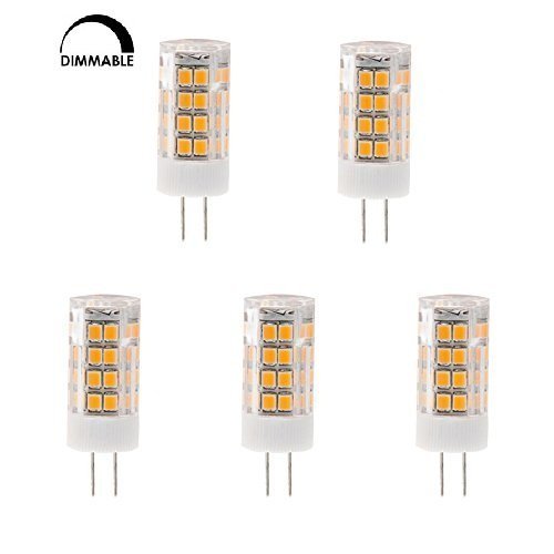 HERO-LED DG6-45S-WW27 Dimmable T4 GY6.35 High Voltage 120V LED Halogen Replacement Bulb, 3.5W, 35W Equal, Warm White 2700K, 5-Pack