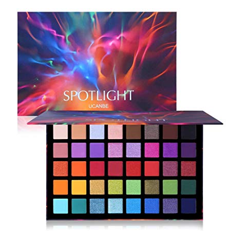 UCANBE Spotlight Eyeshadow Palette Professional 40 Color Eye Shadow Matte Shimmer Makeup Pallet Highly Pigmented Colorful Powder Long Lasting Waterproof Eye Shadow