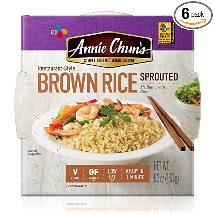 Annie Chun's Rice Express, Sprouted Brown Sticky Rice, 6.3 Ounce (Pack of 6)