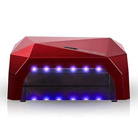 Y&S 36W Nail Dryer UV Lamp/ Light For Acrylic, Gelish & Curing, Upgraded with Sliding Tray & Timer Setting, SPA Equipment-Red