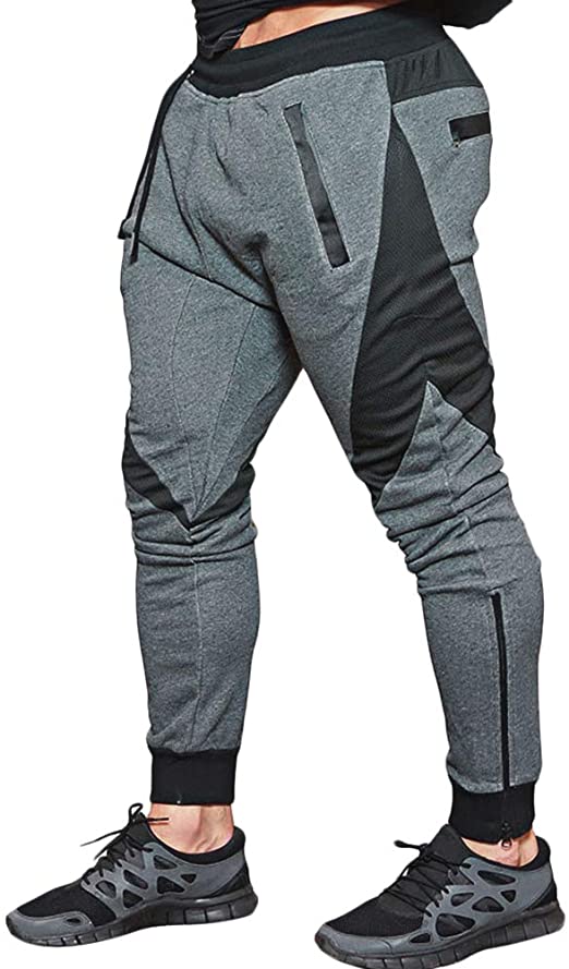 MECH-ENG Men's Joggers Pants Gym Workout Running Trousers with Pockes