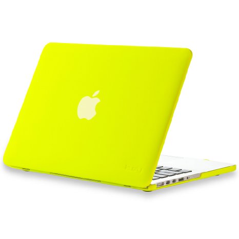 Kuzy - Retina 13-Inch NEON YELLOW Rubberized Hard Case for MacBook Pro 133 with Retina Display A1502  A1425 NEWEST VERSION Shell Cover - NEON YELLOW