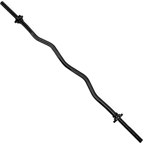 Cap Barbell 47-Inch Standard Threaded Solid Easy Curl Bar