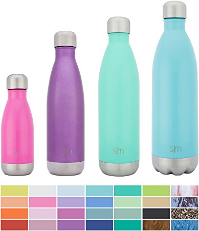 Simple Modern Wave Water Bottle - Vacuum Insulated 18/8 Stainless Steel - 4 Sizes in 26 Colors