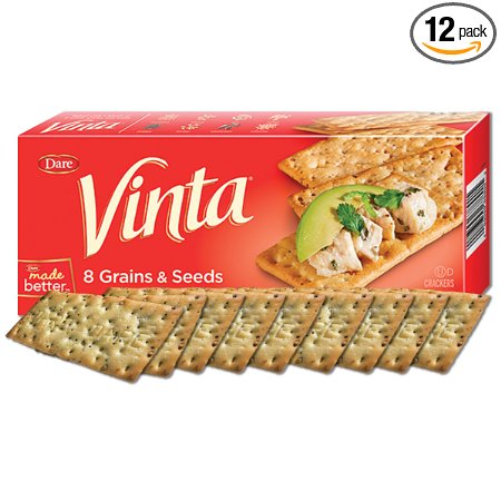 Dare Vinta Crackers, Original – Snack Crackers with 8 Grains and Seeds, 0g of Trans Fat – 8.8 Ounce (Pack of 12)