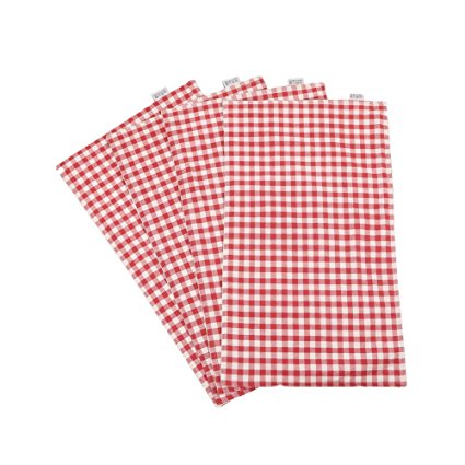 WOOD MEETS COLOR Creative Cotton & Linen Kitchen Table Place Mats, Washable Woven Table Mats, Set of 4 (red)
