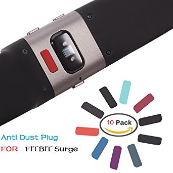 Anti Dust Plug for fitbit surge - 10 Pairs Protect Your Superwatch From Dust, Lint & Splashes Without a Bulky Case