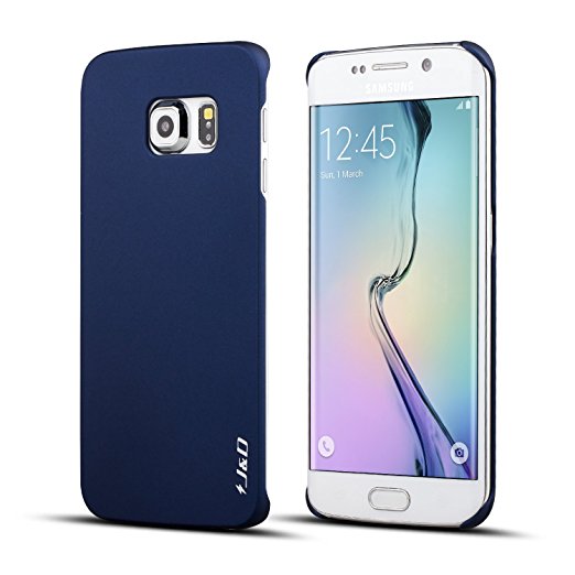 Galaxy S6 Edge Case, J&D [Ultra Slim] Samsung Galaxy S6 Edge Case [Slim Fit] [Smooth Blue] Premium Protective Matte Hard Case for Samsung Galaxy S6 Edge (Deep Blue)