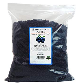 Unsweetened Dried Blueberries by Brownwood Acres - No Added Sugars, Oils or fillers - Just Blueberries! (4 Pound)