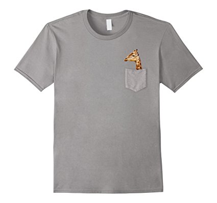 Giraffe In Pocket T-Shirt Funny Giraffe Shirts