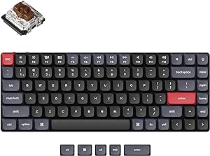 Keychron K3 Pro Ultra-Slim QMK/VIA Wireless Custom Mechanical Keyboard, Programmable Macro 75% Layout RGB Backlight with Low-Profile Gateron G Pro Brown Switch PBT keycap for Mac Windows Linux