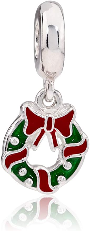 Pandora Multicolor Holiday Wreath Dangle Charm 796362ENMX