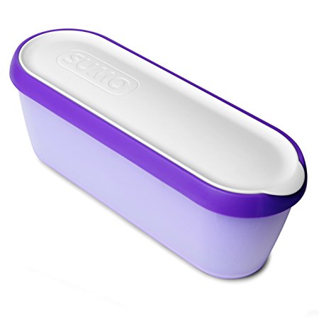 SUMO Ice Cream Containers - Insulated Ice Cream Tub - Ideal for Homemade Ice-Cream, Gelato or Sorbet - Storage Container with Airtight Lid - Dishwasher Safe - 1.5 Quart Capactiy - Purple