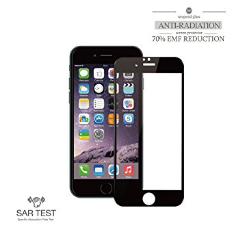 iPhone 7 PLUS (Larger 5.5" Model) Anti-Radiation Glass Screen Protector by RadiArmor – Protect your Screen and Block EMF by 70%. Perfect Clarity and ZERO loss in haptic feedback (Black)