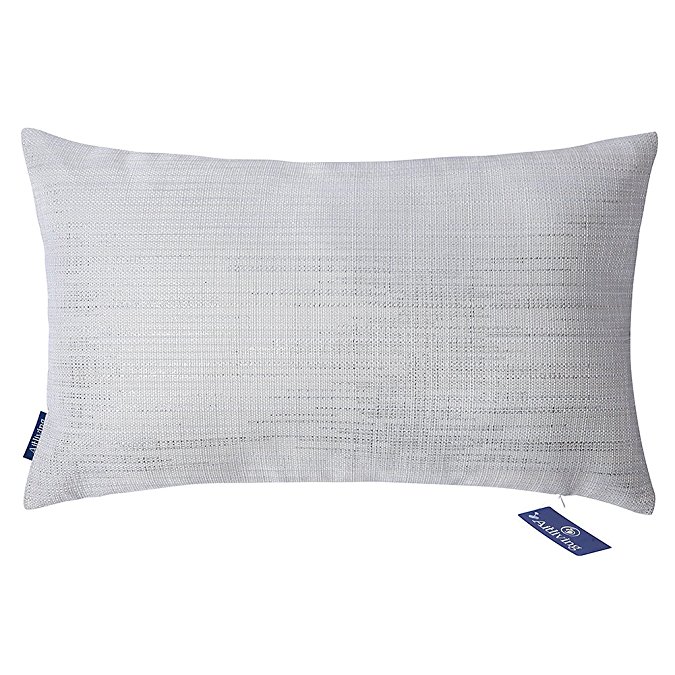 Aitliving Lumbar Pillow Cushion Cover Creamy Warm Silver Metallic Print Breakfast Pillowcase Linen Blend Bolster Cushion Pillow Cover 12X20inch, 30x50cm