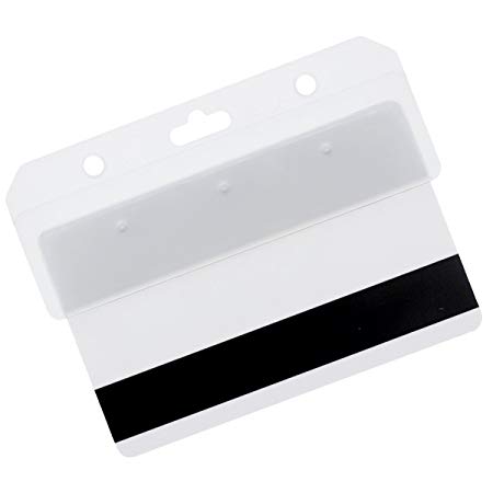 Frosted Rigid Plastic Horizontal Half Card Holder - For Swipe Cards by Specialist ID (1 Pack)