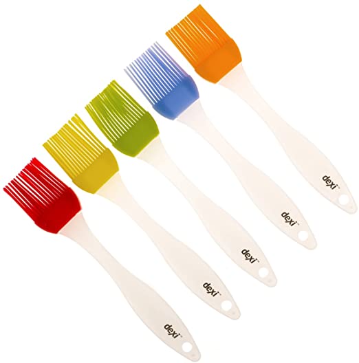 dexi Silicone Basting Brush Large 8.5" (Set of 5) Heat Resistant for Pastry & BBQ Dishwasher Safe