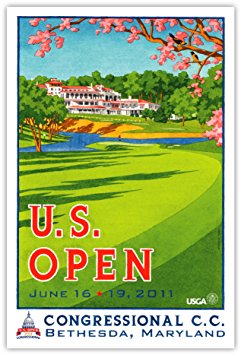Signed 2011 U.S. Open Congressional Poster by Lee Wybranski