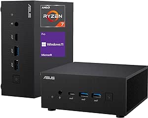 ASUS ExpertCenter Business Mini PC Desktop, AMD Ryzen 7 5800H Processor, 32GB RAM, 2TB SSD, Display Port, RJ45, HDMI, Wi-Fi 6, Windows 11 Pro, Black