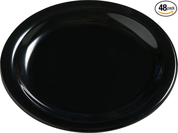 Carlisle 4385603 Dayton Melamine Bread & Butter Plates, 5.5", Black (Set of 48)