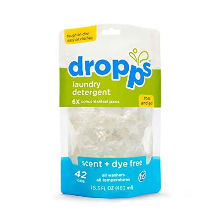 Dropps HE Laundry Detergent Pacs, Scent   Dye Free, 42 Loads (Pack of 2)