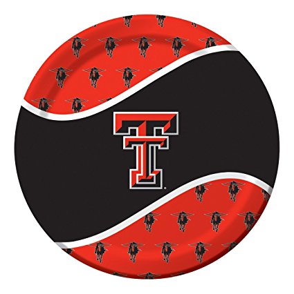 8-Count Round Dinner Paper Plates, Texas Tech Red Raiders