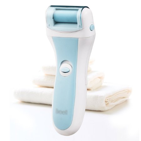Electric Callus Remover - Breett High Speed Battery-Operated Perfect Foot File Removes Calluses and Hard,Cracked,Dead Skin,Professional Foot Spa Pedicure Tools with 2 Roller Heads - Blue
