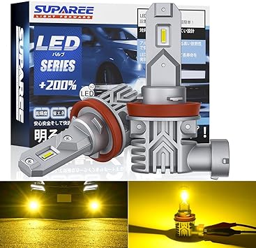 SUPAREE h11 led フォグランプ h11 led 車検対応 h8 led フォグランプ 黄色 h8 led フォグ イェロー h16 led フォグランプ フォグ h11 爆光 30W 12V/24V 無極性 国産車対応 2個入り