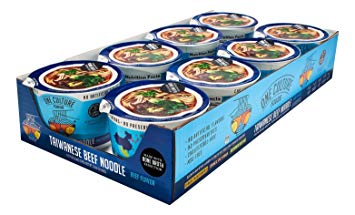 One Culture Foods Bone Broth Instant Cup Noodles, Taiwanese Beef Noodle - Natural - Non-GMO (Pack of 8)