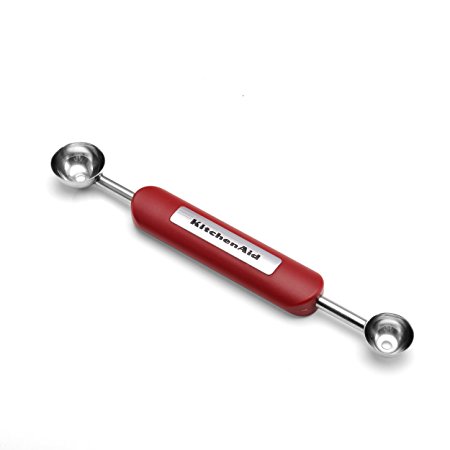 KitchenAid Gourmet Dual Sided Stainless Steel Melon Baller, Red