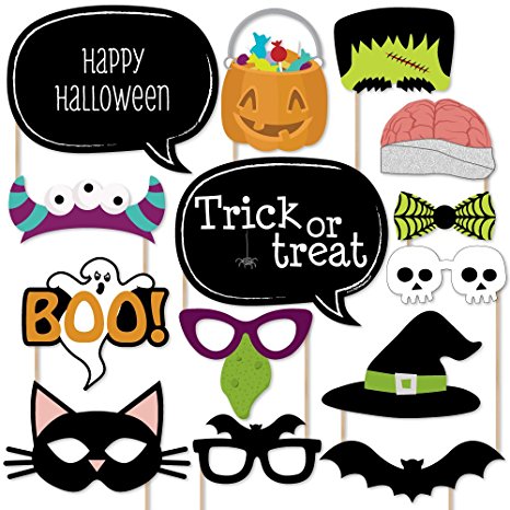 Trick or Treat - Halloween Party Photo Booth Props Kit - 20 Count