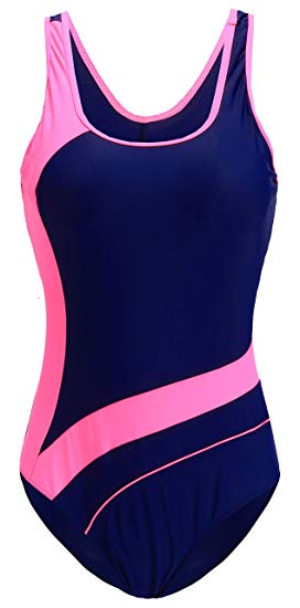 EBMORE Womens One Piece Swimsuit Bathing Suit for Athletic Sport Training Exercise