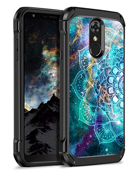 BENTOBEN LG Stylo 4 Phone Case, LG Stylo 4 Plus Case, LG Q Stylus Case, Hybrid Soft TPU Bumper Hard PC Shockproof Glow in The Dark Luminous Noctilucent Protective Case for LG Stylo 4,Mandala in Galaxy