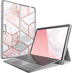 i-Blason Cosmo for Microsoft Surface Pro 11 Case/Pro 10 Case/Pro 9 Case 5G Slim Stylish Protective Bumper Shockproof Stand Folio Case for Surface Pro 9 Compatible with Type Cover Keyboard, Marble