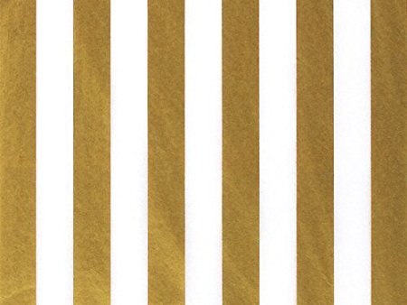 Gold Metallic Stripes Tissue Paper 20" X 30" - 24 Sheet Pack