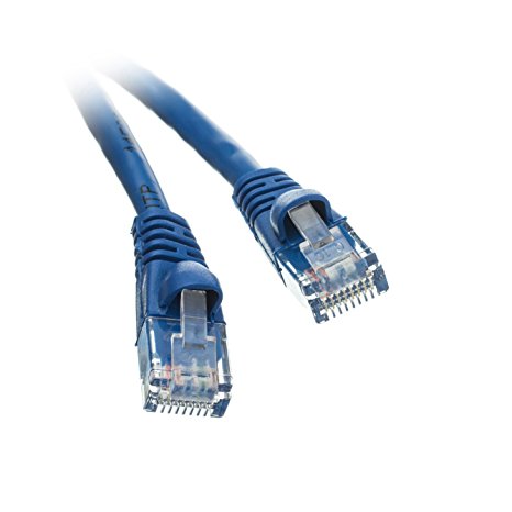 C&E Cat5e 1-Foot Ethernet Patch Cable, Snagless/Molded Boot, 20-Pack, Blue (CNE50253)