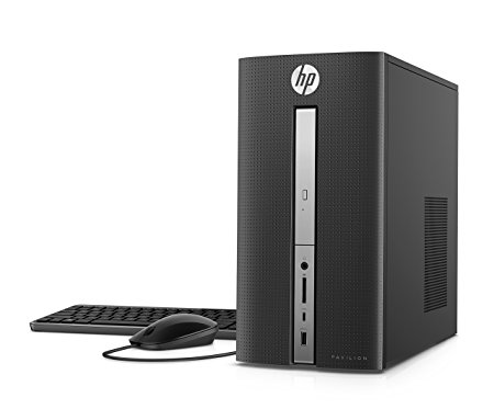 HP Pavilion Desktop Computer, Intel Core i5-7400, 8GB RAM, 1TB hard drive, Windows 10 (570-p020, Black)