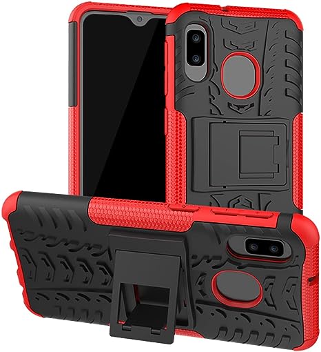 Ranyi for Gabb Phone Plus Case, Dual Layer Armor Case with Built-in Kickstand Anti-Slip Shock Absorbing Full Body Protection Rugged Defender Case Cover for Gabb Phone Plus 5.83" 2022 -red