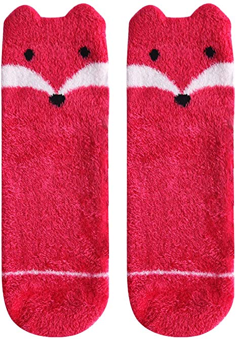 Novelty Crew Socks for Women,Vive Bears Fluffy Cute Design Anti-slip Socks Nice Gifts