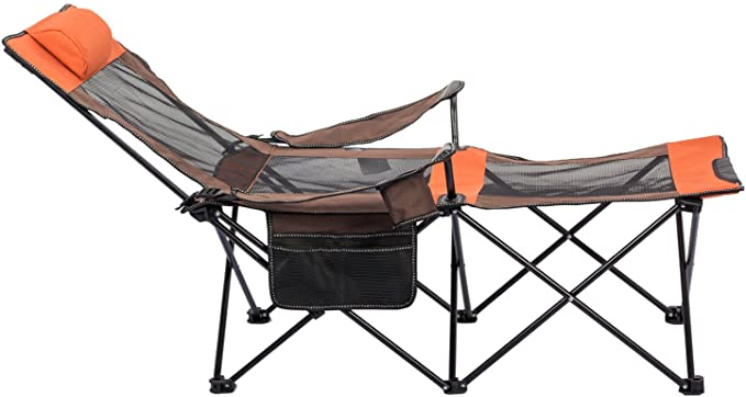 ALLCAMP Folding Camping Chairs Beach Outdoor Patio Folding Recliner Portable Camping Sleeping, Comfortable, （Long 56",Weight Endurance 330 lbs）