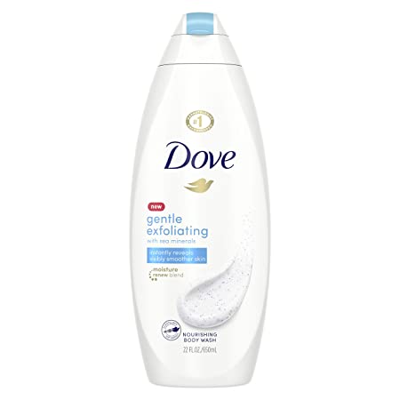 Dove Body Wash 100% Gentle Cleanser, Sulfate Free Gentle Exfoliating With Sea Minerals Bodywash for Softer, Smoother Skin After Just One Shower 22 oz