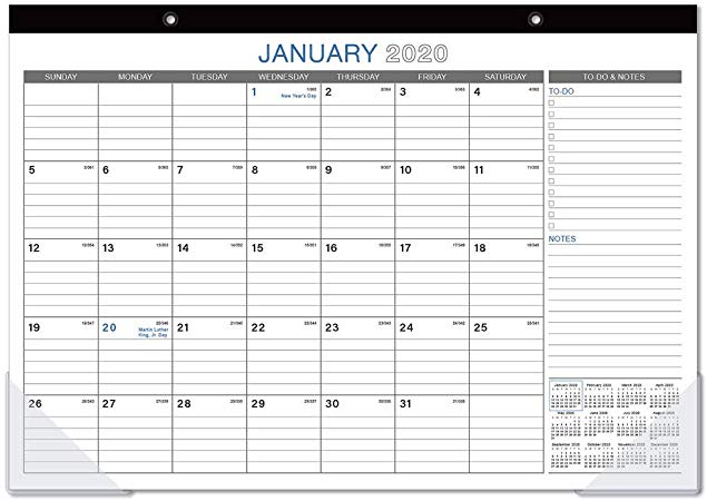 2020 Desk Calendar - Desk Calendar 2020, 17" x 12", Monthly Desk or Wall Calendar, Janurary 2020 - December 2020, Large Ruled Blocks Perfect for Planning and Organizing for Home or Office