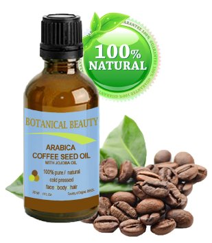ARABICA COFFEE SEED OIL, 100% Pure/ Natural. For Face, Body And Hair. Wrinkle Reducer, Anti- Puffiness / Dark Circles, Anti Cellulite. 1 oz- 30 ml by Botanical Beauty
